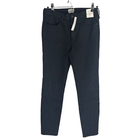 J. Crew Womens High Rise Black Jeans Size 27 Sparkle Glitter 9” Toothpick NEW - Picture 3 of 14